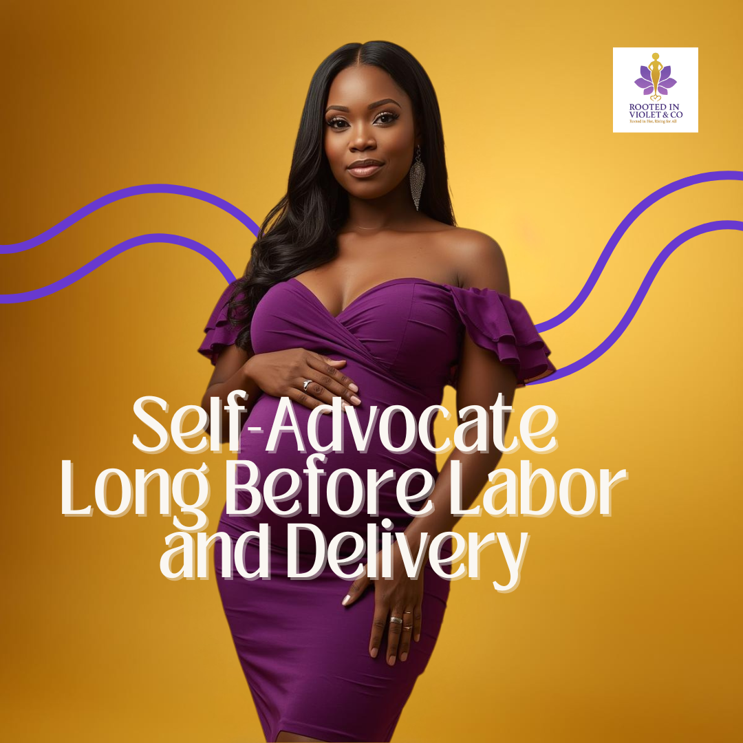 Pregnant woman promoting self-advocacy