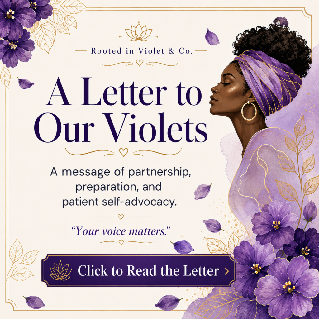 Rooted in Violet and Co Speak Up Letter