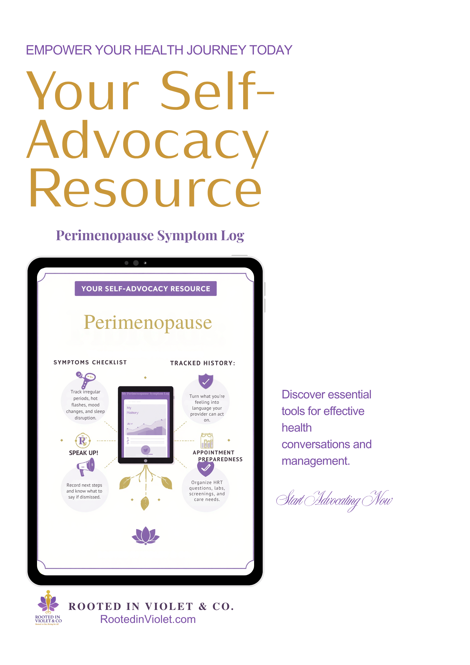 Perimenopause & Menopause Symptom Tracker Violet Sheet
